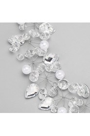 Women's Rhinestone / Crystal / Gold / Imitation Pearl Headpiece-Wedding / Special Occasion Head Chain 1 Piece White Round