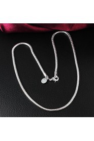 Brand Design Fashion Brass Silver Plated Women's Necklace