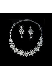 Jewelry Set Women's Anniversary / Wedding / Engagement / Birthday / Party / Special Occasion Jewelry Sets Alloy RhinestoneNecklaces /