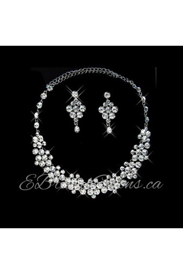 Jewelry Set Women's Anniversary / Wedding / Engagement / Birthday / Party / Special Occasion Jewelry Sets Alloy RhinestoneNecklaces /