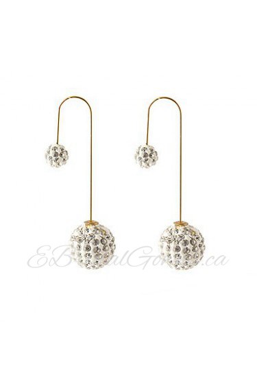 Shiny Candy Colors Full Of Diamond Crystal Two Ball Earrings