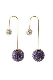 Shiny Candy Colors Full Of Diamond Crystal Two Ball Earrings