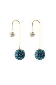 Shiny Candy Colors Full Of Diamond Crystal Two Ball Earrings