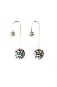 Shiny Candy Colors Full Of Diamond Crystal Two Ball Earrings