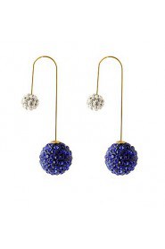 Shiny Candy Colors Full Of Diamond Crystal Two Ball Earrings