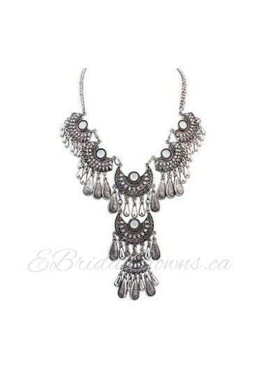 Retro Fashion Necklace Fan-Shaped Water Droplets