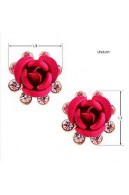 Fashion Temperament Elegant Roses Bloom Bluelover Earrings