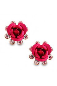 Fashion Temperament Elegant Roses Bloom Bluelover Earrings