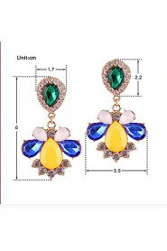 Fashion Temperament Multicolored Gems Bohemia Crystal Earrings