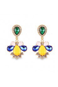 Fashion Temperament Multicolored Gems Bohemia Crystal Earrings