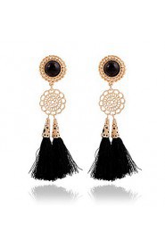 Exaggerated Fashion Long Tassels Flowers Sequins Drop Earrings Bridal Accessories