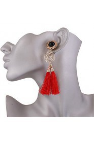 Exaggerated Fashion Long Tassels Flowers Sequins Drop Earrings Bridal Accessories