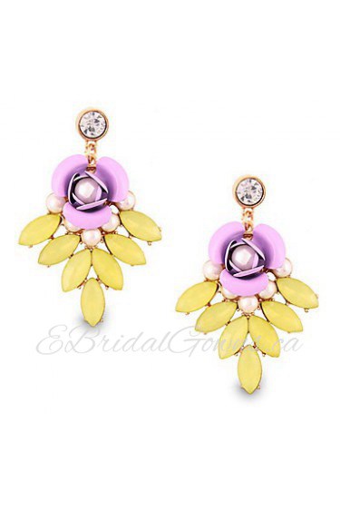 Lovely Personality Pearl Flower Rose Bohemian Beach Style Earrings