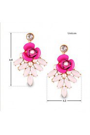 Lovely Personality Pearl Flower Rose Bohemian Beach Style Earrings