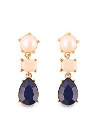 Fashion Personality Luxuriant Gem Pearl Teardrop-shaped Drop Earrings