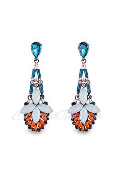 Hyperbole Fashion Personality Luxuriant Gem Multicolored Bohemia Drop Earrings