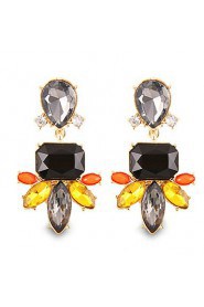 Personality Hyperbole Gorgeous Black Crystal Drop Earrings High-end Jewelry