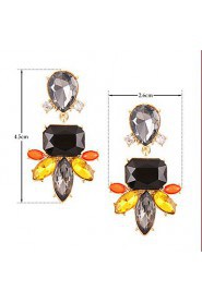 Personality Hyperbole Gorgeous Black Crystal Drop Earrings High-end Jewelry