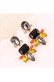 Personality Hyperbole Gorgeous Black Crystal Drop Earrings High-end Jewelry