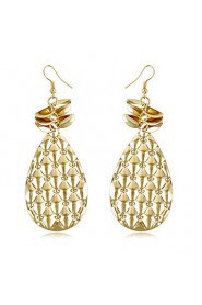 Personality Water Droplets Shape Golden Sequined Tassels Earrings