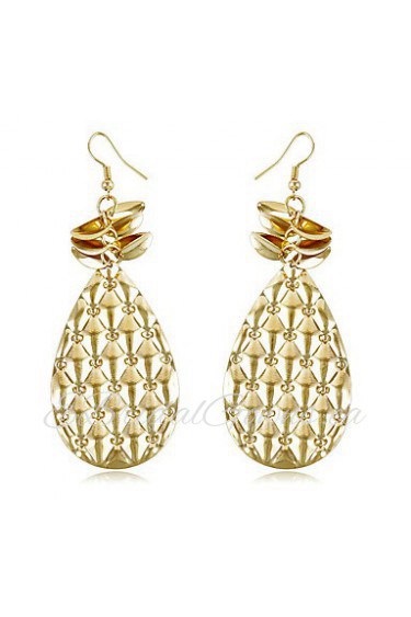 Personality Water Droplets Shape Golden Sequined Tassels Earrings