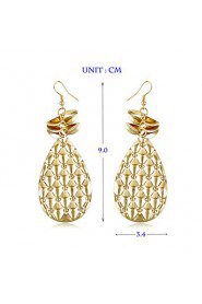 Personality Water Droplets Shape Golden Sequined Tassels Earrings