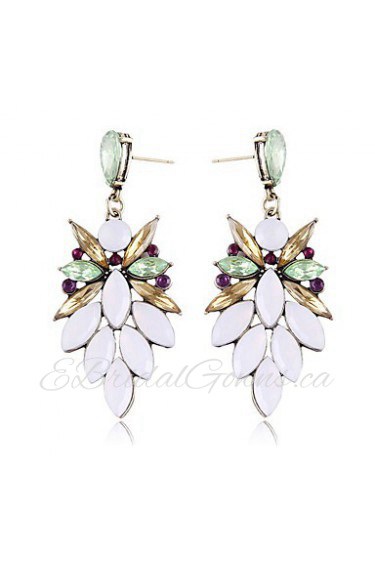 Fashion Personality White Gem Diamond Bohemian Earrings