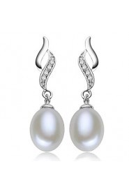 Drop Earrings Women's Silver/Pearl Earring Rhinestone