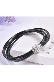 Unisex Chain/Fashion Bracelet Leather Rhinestone