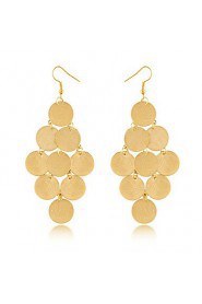 Fashion Bohemia Wafers Punk Style Nightclub Golden Sequins Earrings