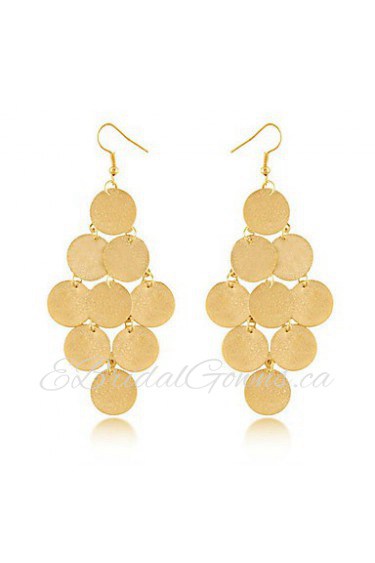 Fashion Bohemia Wafers Punk Style Nightclub Golden Sequins Earrings