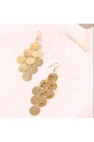 Fashion Bohemia Wafers Punk Style Nightclub Golden Sequins Earrings