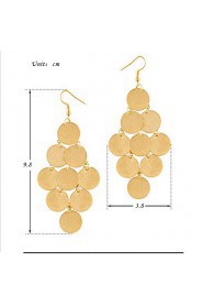 Fashion Bohemia Wafers Punk Style Nightclub Golden Sequins Earrings