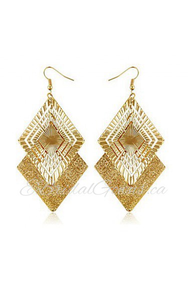 Diamond Hollow Out Golden Sequins Earrings