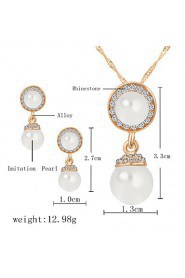 Popula Eyes of Angels Opal Water Droplets Pendant Earrings + White Gemstone Earrings Jewelry Sets