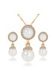 Popula Eyes of Angels Opal Water Droplets Pendant Earrings + White Gemstone Earrings Jewelry Sets