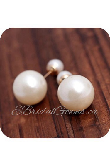 Lucky Star Women's Simplicity Elegant Pearl Earrings