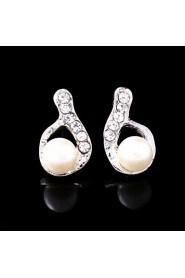 Stud Earrings Women's Alloy Earring Imitation Pearl