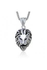 Men's Titanium Personality Lion Head Pendant