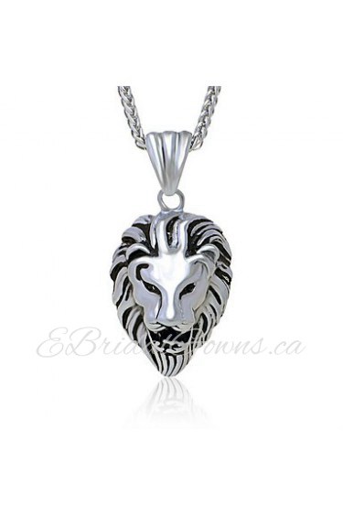 Men's Titanium Personality Lion Head Pendant