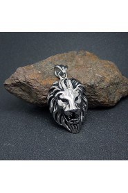 Men's Titanium Personality Lion Head Pendant