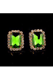 Stud Earrings Women's Brass Earring Crystal / Rhinestone