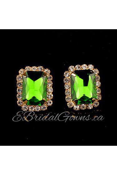 Stud Earrings Women's Brass Earring Crystal / Rhinestone