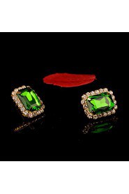 Stud Earrings Women's Brass Earring Crystal / Rhinestone