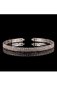 Women's Cuff Bracelet Silver Rhinestone