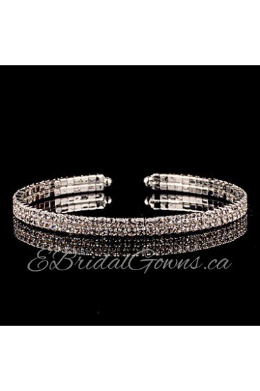 Women's Cuff Bracelet Silver Rhinestone