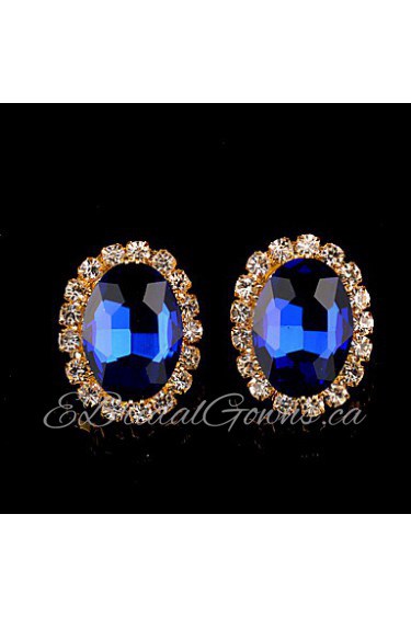 Stud Earrings Women's Brass Earring Crystal / Rhinestone