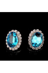 Stud Earrings Women's Brass Earring Crystal / Rhinestone