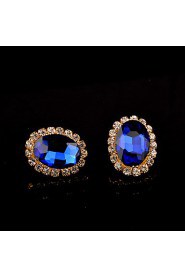 Stud Earrings Women's Brass Earring Crystal / Rhinestone