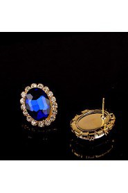 Stud Earrings Women's Brass Earring Crystal / Rhinestone